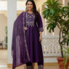 ₹2049 | DIVA 126 Purple Viscose Roman Silk Anarkali Suit with Mirror Work & Embroidery Work. Affordable Price ₹2049. Delivery 4-6 Working Days. Shop now. | Anarkali Suits, Bollywood Anarkali, Creative-Anarkali, Designer Anarkali, Embroidered Anarkali, Party Wear Anarkali