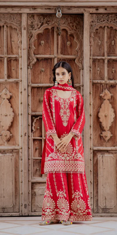 ₹2599 | KD 1528 Red Printed Chinon Salwar Suit with Lace Work & Mirror Work. Affordable Price ₹2599. Delivery 4-6 Working Days. Shop now. | Jump Suits, Salwar suit, Casual Suits, Creative suits, Designer Suits, Palazzo Suits, Party Wear Suits, Patiala Suits, Straight Suits