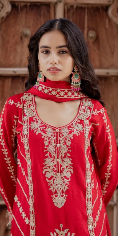 ₹2599 | KD 1528 Red Printed Chinon Salwar Suit with Lace Work & Mirror Work. Affordable Price ₹2599. Delivery 4-6 Working Days. Shop now. | Jump Suits, Salwar suit, Casual Suits, Creative suits, Designer Suits, Palazzo Suits, Party Wear Suits, Patiala Suits, Straight Suits