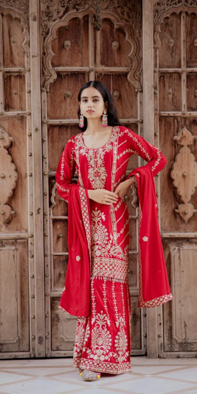 ₹2599 | KD 1528 Red Printed Chinon Salwar Suit with Lace Work & Mirror Work. Affordable Price ₹2599. Delivery 4-6 Working Days. Shop now. | Jump Suits, Salwar suit, Casual Suits, Creative suits, Designer Suits, Palazzo Suits, Party Wear Suits, Patiala Suits, Straight Suits