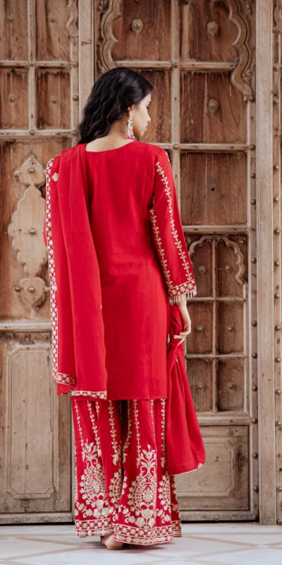 ₹2599 | KD 1528 Red Printed Chinon Salwar Suit with Lace Work & Mirror Work. Affordable Price ₹2599. Delivery 4-6 Working Days. Shop now. | Jump Suits, Salwar suit, Casual Suits, Creative suits, Designer Suits, Palazzo Suits, Party Wear Suits, Patiala Suits, Straight Suits