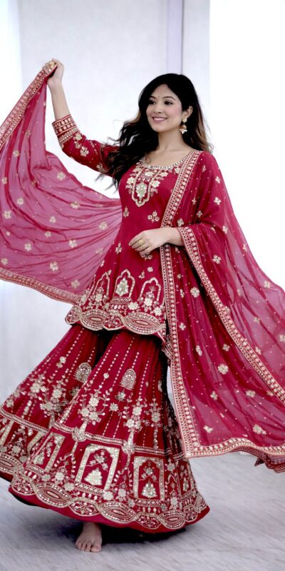 ₹2399 | WW 1250 Red Faux Georgette With 5 mm Sequence Work Salwar Suit Wedding, Party, Festive, Events Etc. Expected Delivery 4-6 Working Days @2399/- | Jump Suits, Salwar suit, Casual Suits, Creative suits, Designer Suits, Palazzo Suits, Party Wear Suits, Patiala Suits, Straight Suits