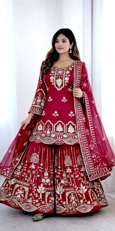 ₹2399 | WW 1250 Red Faux Georgette With 5 mm Sequence Work Salwar Suit Wedding, Party, Festive, Events Etc. Expected Delivery 4-6 Working Days @2399/- | Jump Suits, Salwar suit, Casual Suits, Creative suits, Designer Suits, Palazzo Suits, Party Wear Suits, Patiala Suits, Straight Suits