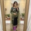 Shiny Black Roman Silk Sequence Work Salwar Suit