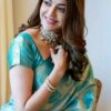 Sky Blue Soft Lichi Silk On All Over Border Saree
