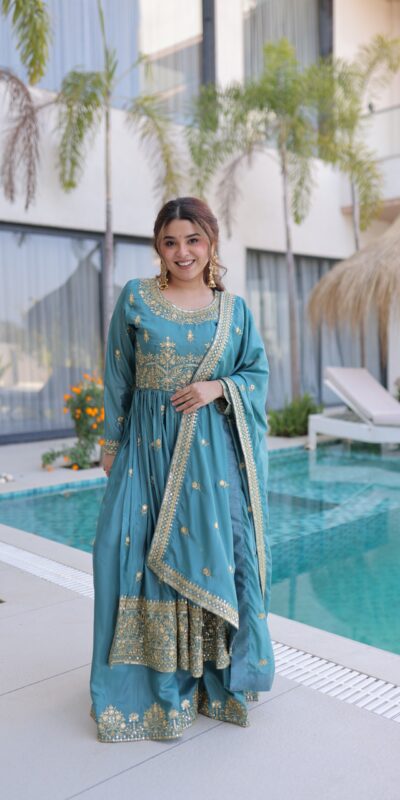₹2649 | KA 1233 Sky Blue Super Silk Salwar SuitPerfect for Wedding, Party, Sangeet, Family Gatherings, Reception – . Festive Deal ₹2649. Delivery 4-6 Working Da | Jump Suits, Salwar suit, Casual Suits, Creative suits, Designer Suits, Palazzo Suits, Party Wear Suits, Patiala Suits, Straight Suits