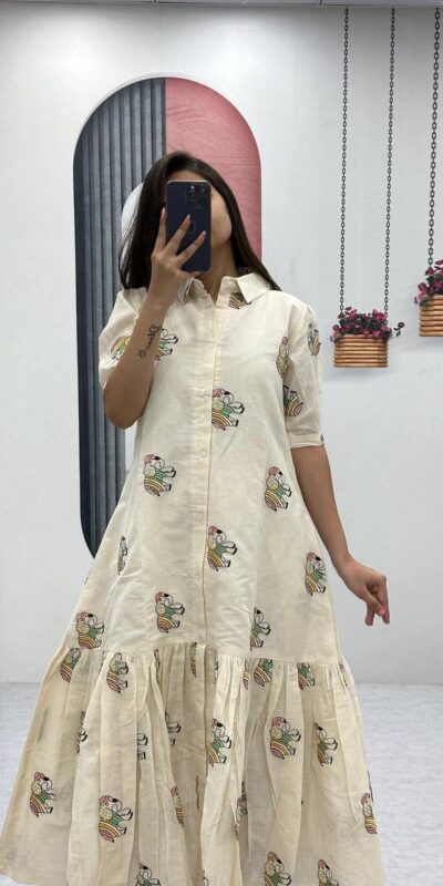 EPC 509 Stunning Off White Pure Cotton Embroidery Work Gown . Affordable Price ₹1749. Delivery 4-6 Working Days. Shop now. | Gowns, Bollywood Gowns, Creative Gowns, Designer Gowns, Embroidered Gowns, Party Wear Gowns