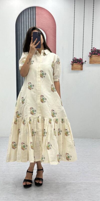 EPC 509 Stunning Off White Pure Cotton Embroidery Work Gown . Affordable Price ₹1749. Delivery 4-6 Working Days. Shop now. | Gowns, Bollywood Gowns, Creative Gowns, Designer Gowns, Embroidered Gowns, Party Wear Gowns