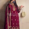 Super Maroon Natural Crap Embroider Work Salwar Suit