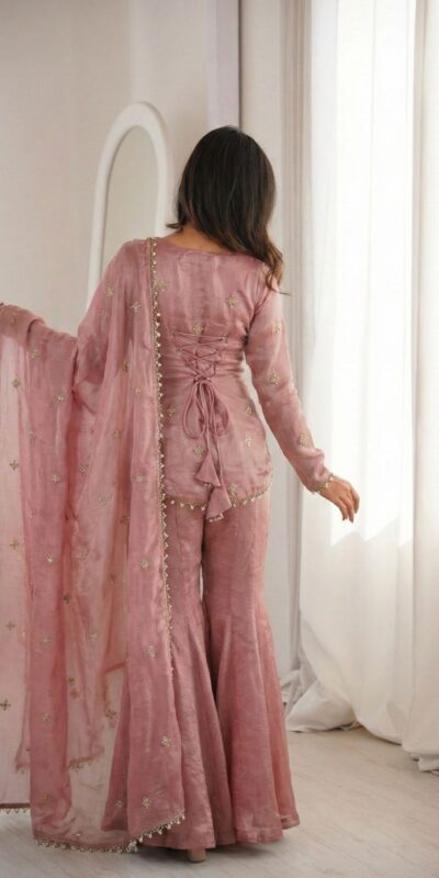 ZSR 3159 Peach Fendy Silk Salwar Suitwith Embroidery Work & Lace Work. Now at just ₹2049. Delivery 4-6 Working Days. Shop now. | Jump Suits, Salwar suit, Casual Suits, Creative suits, Designer Suits, Palazzo Suits, Party Wear Suits, Patiala Suits, Straight Suits