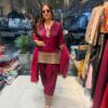 ZSR 3164 Red Fendy Silk Salwar Suitwith Embroidery Work & Lace Work. Now at just ₹2099. Delivery 4-6 Working Days. Shop now. | Jump Suits, Salwar suit, Casual Suits, Creative suits, Designer Suits, Palazzo Suits, Party Wear Suits, Patiala Suits, Straight Suits