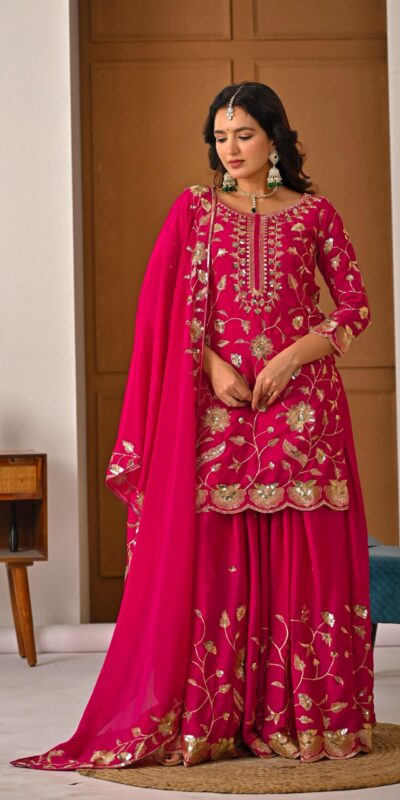 MD 3057 Pink Chinon Silk Salwar Suit with Embroidery Work & Lace Work. Affordable Price ₹2149. Delivery 4-6 Working Days. Shop now. | Jump Suits, Salwar suit, Casual Suits, Creative suits, Designer Suits, Palazzo Suits, Party Wear Suits, Patiala Suits, Straight Suits