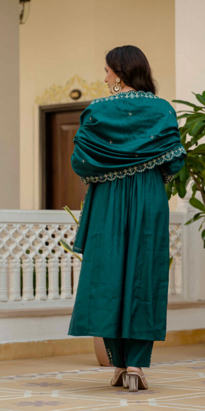 ₹2049 | DIVA 126 Teal Viscose Roman Silk Anarkali Suit with Mirror Work & Embroidery Work. Affordable Price ₹2049. Delivery 4-6 Working Days. Shop now. | Anarkali Suits, Bollywood Anarkali, Creative-Anarkali, Designer Anarkali, Embroidered Anarkali, Party Wear Anarkali
