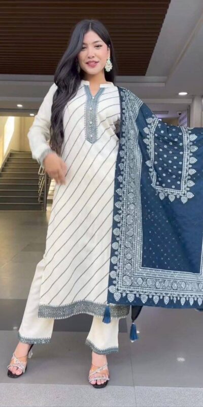 ₹1599 | DC 113 White in Maslin Digital Print Salwar Suit . Wedding, Party, Festive, Events, Introductory Price ₹1599. Delivery 4-6 Working Days. Shop now. | Jump Suits, Salwar suit, Casual Suits, Creative suits, Designer Suits, Palazzo Suits, Party Wear Suits, Patiala Suits, Straight Suits
