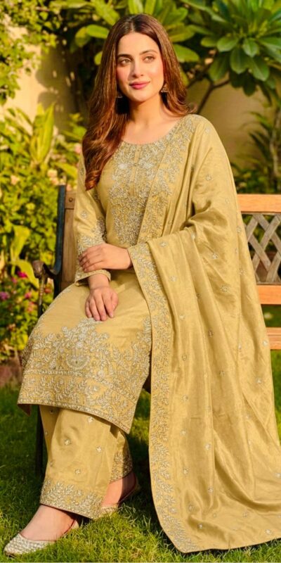 SRK 5316 Yellow Organza Silk Salwar Suit Perfect for Wedding, Party, Makar Sankranti, Eid, Durga Puja – . Affordable Price ₹2149. Delivery 4-6 Workin | Jump Suits, Salwar suit, Casual Suits, Creative suits, Designer Suits, Palazzo Suits, Party Wear Suits, Patiala Suits, Straight Suits