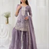 Elegant Lavender Gold Crush Embroidery Work Salwar Suit