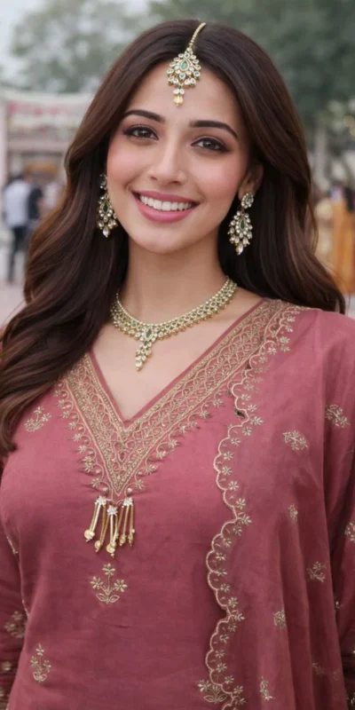 Shiny Peach Roman Silk Sequence Work Salwar Suit
