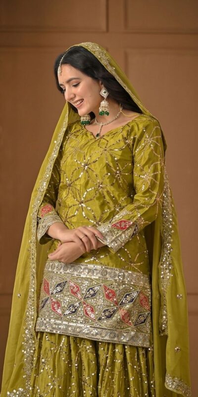 MD 3092 Mustered Chinnon Silk Salwar Suit Perfect for Wedding, Party, Ganesh Chaturthi, Baby Shower, Makar Sankranti – . Affordable Price ₹2449. De | Jump Suits, Salwar suit, Casual Suits, Creative suits, Designer Suits, Palazzo Suits, Party Wear Suits, Patiala Suits, Straight Suits