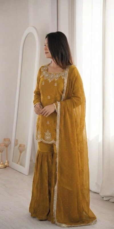 ZSR 3166 Mustered Color Fendy Silk With Embroidery Work Salwar Suit. Get it for ₹2149. Delivery 4-6 Working Days. Online Shop now. | Jump Suits, Salwar suit, Casual Suits, Creative suits, Designer Suits, Palazzo Suits, Party Wear Suits, Patiala Suits, Straight Suits