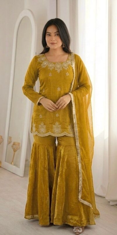 ZSR 3166 Mustered Color Fendy Silk With Embroidery Work Salwar Suit. Get it for ₹2149. Delivery 4-6 Working Days. Online Shop now. | Jump Suits, Salwar suit, Casual Suits, Creative suits, Designer Suits, Palazzo Suits, Party Wear Suits, Patiala Suits, Straight Suits
