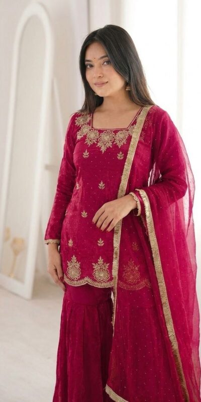 ZSR 3166 Red Color Fendy Silk With Embroidery Work Salwar Suit. Get it for ₹2149. Delivery 4-6 Working Days. Online Shop now. | Jump Suits, Salwar suit, Casual Suits, Creative suits, Designer Suits, Palazzo Suits, Party Wear Suits, Patiala Suits, Straight Suits