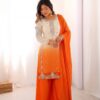 SR 1712 Orange Color Faux Georgette Salwar Suit with Designer Work. Affordable Price ₹1999. Delivery 4-6 Working Days. Shop now. | Jump Suits, Salwar suit, Casual Suits, Creative suits, Designer Suits, Palazzo Suits, Party Wear Suits, Patiala Suits, Straight Suits