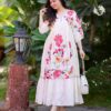 Beautiful White Rayon Embroidery Work Gown