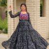 Ram 122 Black in Faux Georgette. Embroidery Work & Mirror Work Gown Festive Deal ₹1949. Delivery 4-6 Working Days. Shop now. | Gowns, Bollywood Gowns, Creative Gowns, Designer Gowns, Embroidered Gowns, Party Wear Gowns