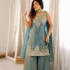 KB 306 Blue Fendy Silk Salwar Suit with Mirror Work & Embroidery Work. Best Price ₹1999. Delivery 4-6 Working Days. Shop now. | Jump Suits, Salwar suit, Casual Suits, Creative suits, Designer Suits, Palazzo Suits, Party Wear Suits, Patiala Suits, Straight Suits