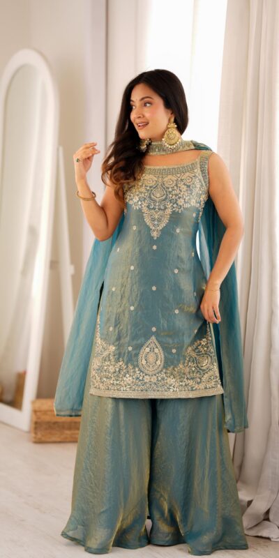 KB 306 Blue Fendy Silk Salwar Suit with Mirror Work & Embroidery Work. Best Price ₹1999. Delivery 4-6 Working Days. Shop now. | Jump Suits, Salwar suit, Casual Suits, Creative suits, Designer Suits, Palazzo Suits, Party Wear Suits, Patiala Suits, Straight Suits