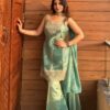 NF 1284 Green Fandy Silk Salwar Suit with Embroidery Work. Wedding, Party, Festive, Events Now at just ₹1999. Delivery 4-6 Working Days. Shop now. | Jump Suits, Salwar suit, Casual Suits, Creative suits, Designer Suits, Palazzo Suits, Party Wear Suits, Patiala Suits, Straight Suits