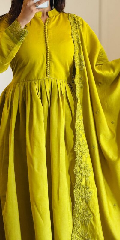 VLM 337 Lime Yellow Roman Silk Gown Perfect for Wedding, Party, Ethnic Day, Haldi, Diwali – . Festive Deal ₹2099. Delivery 4-6 Working Days. Shop now. | Gowns, Bollywood Gowns, Creative Gowns, Designer Gowns, Embroidered Gowns, Party Wear Gowns