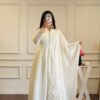 VLM 337 White Roman Silk Gown Perfect for Wedding, Party, Ethnic Day, Haldi, Diwali – . Festive Deal ₹2099. Delivery 4-6 Working Days. Shop now. | Gowns, Bollywood Gowns, Creative Gowns, Designer Gowns, Embroidered Gowns, Party Wear Gowns