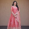 KA 1260 Gajri Color Fendi Silk Gown with Embroidery Work & Zari Work. Now at just ₹2599. Delivery 4-6 Working Days. Shop now. | Gowns, Bollywood Gowns, Creative Gowns, Designer Gowns, Embroidered Gowns, Party Wear Gowns