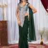 ST 1165 Green Faux Georgette Saree with Embroidery Work & Sequins Work. Now at just ₹1799. Delivery 4-6 Working Days. Shop now. | Sarees, Bollywood Sarees, Creative Sarees, Designer Sarees, Embroidered Sarees, Ethnic Saree, Modern Digital sarees, Party Wear Sarees