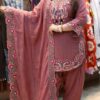 SRK 5348 Rust Color Georgette Mirror Embroidery Work Salwar Suit . Best Price ₹2399. Delivery 4-6 Working Days. Shop now. | Jump Suits, Salwar suit, Casual Suits, Creative suits, Designer Suits, Palazzo Suits, Party Wear Suits, Patiala Suits, Straight Suits