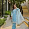 ST 213 Sky Blue Color Natural Crep Salwar Suit with Embroidery Work. Wedding, Party, Festive, Best Price ₹1899. Delivery 4-6 Working Days. Shop now. | Jump Suits, Salwar suit, Casual Suits, Creative suits, Designer Suits, Palazzo Suits, Party Wear Suits, Patiala Suits, Straight Suits