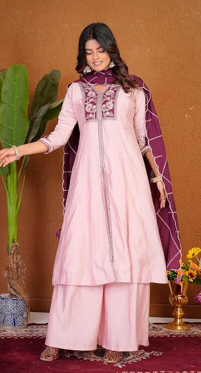 DIVA 152 Pink Color Roman Silk Salwar Suit with Embroidery Work. Available at ₹2399 only. Delivery 4-6 Working Days. Shop now. | Jump Suits, Salwar suit, Casual Suits, Creative suits, Designer Suits, Palazzo Suits, Party Wear Suits, Patiala Suits, Straight Suits