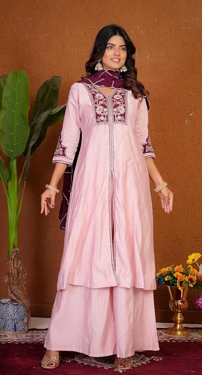 DIVA 152 Pink Color Roman Silk Salwar Suit with Embroidery Work. Available at ₹2399 only. Delivery 4-6 Working Days. Shop now. | Jump Suits, Salwar suit, Casual Suits, Creative suits, Designer Suits, Palazzo Suits, Party Wear Suits, Patiala Suits, Straight Suits