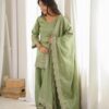 KB 304 Pista Color Roman Silk Salwar Suit with Embroidery Work. Available at ₹1999 only. Delivery 4-6 Working Days. Shop now. | Jump Suits, Salwar suit, Casual Suits, Creative suits, Designer Suits, Palazzo Suits, Party Wear Suits, Patiala Suits, Straight Suits