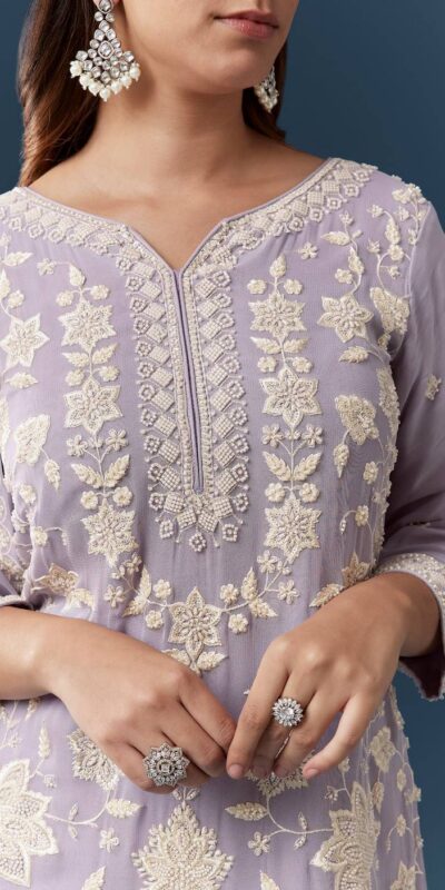 FC 727 Lavender Chiffon Georgette Salwar Suit. Perfect for Wedding, Party, Baby Shower, Pooja, Temple Visit – Grab it for ₹2599. Delivery 4-6 Work | Jump Suits, Salwar suit, Casual Suits, Creative suits, Designer Suits, Palazzo Suits, Party Wear Suits, Patiala Suits, Straight Suits