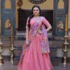 KA 5069 Peach Cosmos Silk Lehenga Choli with Zari & Embroidery Work. Introductory Price ₹2499. Delivery 4-6 Working Days. Shop now. | Lehenga, Bollywood Lehenga, Creative Lehenga, Designer Lehenga, Embroidered Lehenga, Party Wear Lehenga