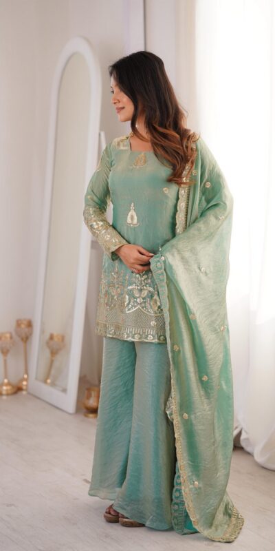 ZSR 3168 Sea Green Color Fendy Silk With Embroidery Work Salwar Suit. Get it for ₹2149. Delivery 4-6 Working Days. Online Shop now. | Jump Suits, Salwar suit, Casual Suits, Creative suits, Designer Suits, Palazzo Suits, Party Wear Suits, Patiala Suits, Straight Suits