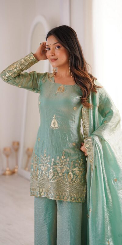 ZSR 3168 Sea Green Color Fendy Silk With Embroidery Work Salwar Suit. Get it for ₹2149. Delivery 4-6 Working Days. Online Shop now. | Jump Suits, Salwar suit, Casual Suits, Creative suits, Designer Suits, Palazzo Suits, Party Wear Suits, Patiala Suits, Straight Suits