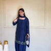 Super Blue American Silk Sequence Work Salwar Suit