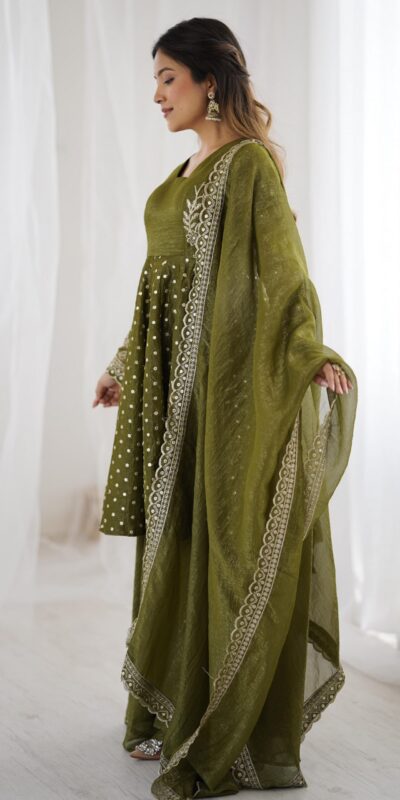 ZSR 3134 Mahendi Crunchy Silk Salwar Suit Perfect for Wedding, Party, Sangeet, Anniversary, Housewarming Introductory Price ₹2399. Delivery 4-6 | Jump Suits, Salwar suit, Casual Suits, Creative suits, Designer Suits, Palazzo Suits, Party Wear Suits, Patiala Suits, Straight Suits