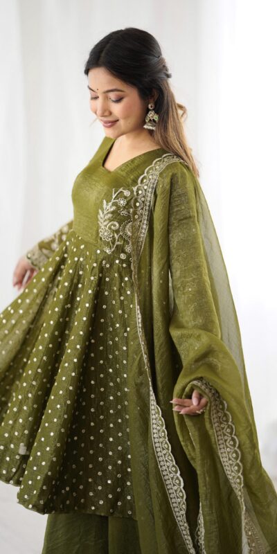 ZSR 3134 Mahendi Crunchy Silk Salwar Suit Perfect for Wedding, Party, Sangeet, Anniversary, Housewarming Introductory Price ₹2399. Delivery 4-6 | Jump Suits, Salwar suit, Casual Suits, Creative suits, Designer Suits, Palazzo Suits, Party Wear Suits, Patiala Suits, Straight Suits