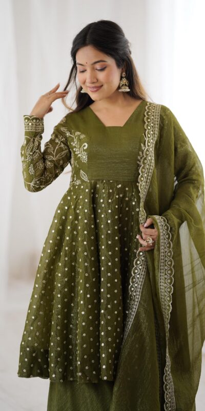 ZSR 3134 Mahendi Crunchy Silk Salwar Suit Perfect for Wedding, Party, Sangeet, Anniversary, Housewarming Introductory Price ₹2399. Delivery 4-6 | Jump Suits, Salwar suit, Casual Suits, Creative suits, Designer Suits, Palazzo Suits, Party Wear Suits, Patiala Suits, Straight Suits