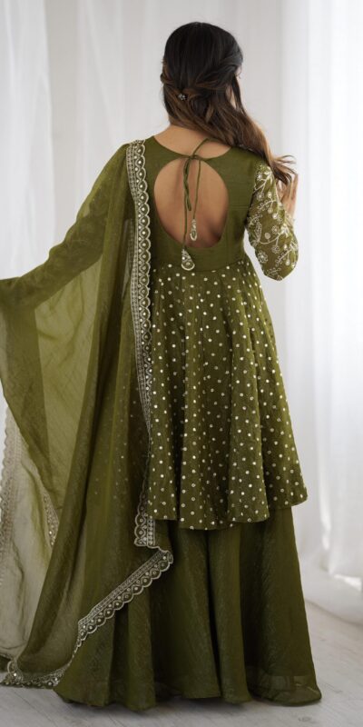 ZSR 3134 Mahendi Crunchy Silk Salwar Suit Perfect for Wedding, Party, Sangeet, Anniversary, Housewarming Introductory Price ₹2399. Delivery 4-6 | Jump Suits, Salwar suit, Casual Suits, Creative suits, Designer Suits, Palazzo Suits, Party Wear Suits, Patiala Suits, Straight Suits