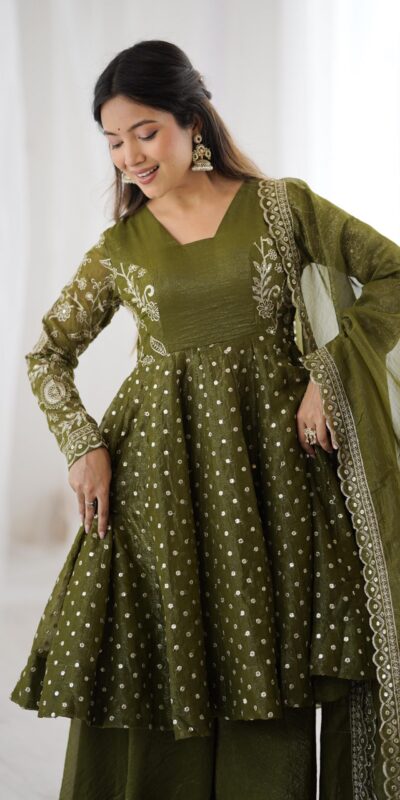 ZSR 3134 Mahendi Crunchy Silk Salwar Suit Perfect for Wedding, Party, Sangeet, Anniversary, Housewarming Introductory Price ₹2399. Delivery 4-6 | Jump Suits, Salwar suit, Casual Suits, Creative suits, Designer Suits, Palazzo Suits, Party Wear Suits, Patiala Suits, Straight Suits